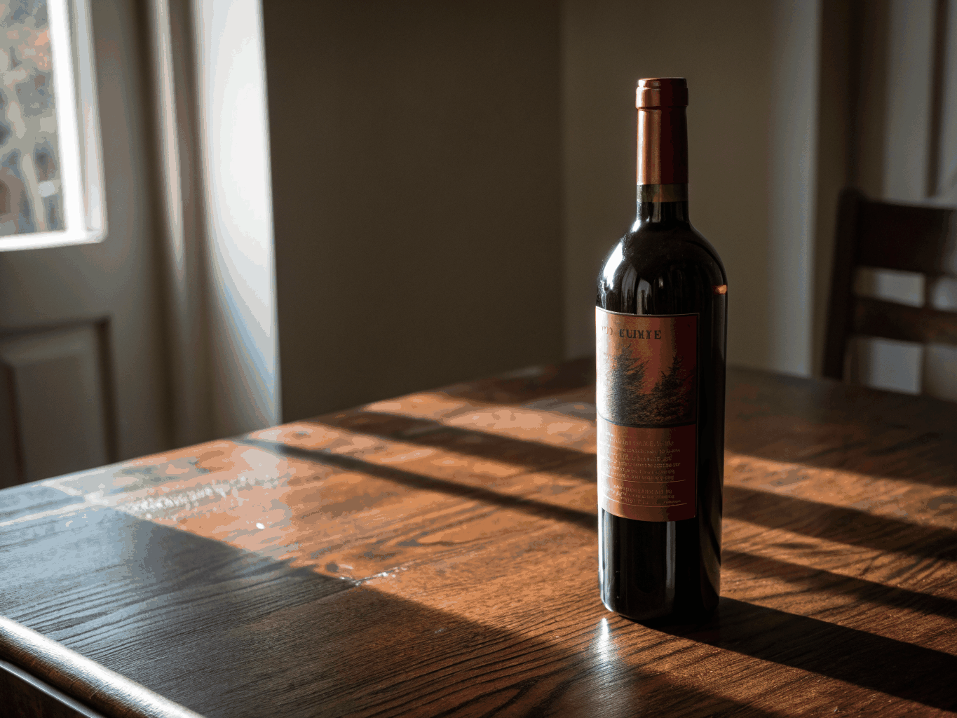 Glass and bottle of Piedmont Barolo red wine